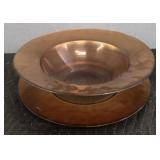 Large Orange Stained Glass Bowl & Plate