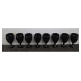 (12) Black Glass Drinking Cups