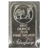 Silver Towne Prospector 1 Troy Oz .999 Silver Bar