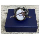 White Buffalo Silver Ring