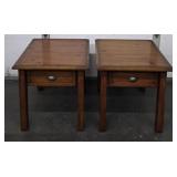 (2) Large Wood End Tables