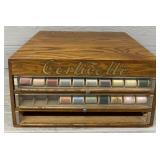 Antique Corticelli Thread Display Box w/134 Colors