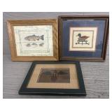 (3) Grandpas Framed Animal Wall Art