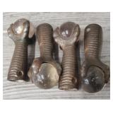 (4) Antique Glass Ball Cast Iron Claw Feet