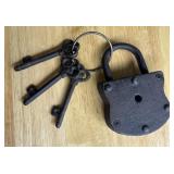Cast Iron Lock & Skeleton Keys