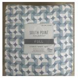 South Point 4pc Geometric Blue Sheet Set - Full