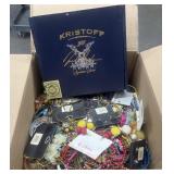 10 Lbs of Tangled Jewelry & Cigar Box Of Jewelry