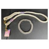 Bling Dog Collar & Pink Papyrus Leash