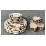 24-Piece Metlox Poppytrail Peach Blossom Dish Set
