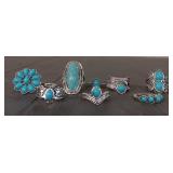 (8) Turquoise Like Fashion Rings