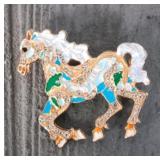 Bedazzled Horse Brooch