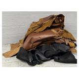 Bin FULL of Large & Small Leather Scrap Pieces