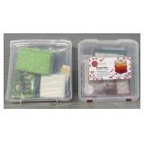 (2) Boxes Of Sewing Equipment & Fabric