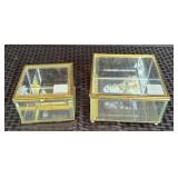 (2) Mirrored Glass Jewelry Boxes