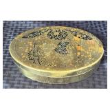 Vintage Brass Ladies Powder Box
