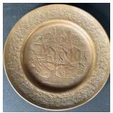 Vintage Persian hand-chased Copper Plate