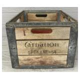 Spokane Carnation Wood & Metal Vintage Box