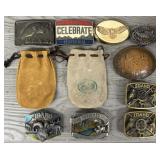 (9) Idaho/Nature Belt Buckles & (2) Pouches
