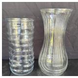 (2) Vintage Hoosier Glass Vases