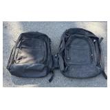 (2) Black Tactical-style Backpacks