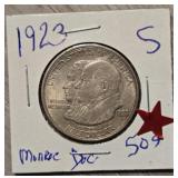 1923-S U.S. Monroe & Adams Half Dollar