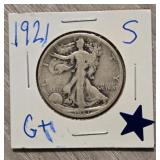 1921-S Walking Liberty Half Dollar
