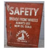 Vintage Metal Oil Seals Cabinet