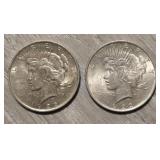 (2) 1922-P Peace Dollars