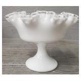 Fenton Silver Crest Pedestal Compote Bowl