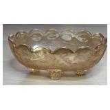 Jeannette Glass Floragold Louisa Footed Candy Dish