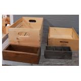 (4) Vintage Wood Boxes