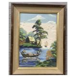 1960s Vietnamese Asian Silk Painting #6