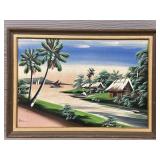 1960s Signed Vietnamese Asian Silk Painting #4
