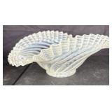 Vintage Fenton Opalescent Ruffled Art Glass Dish