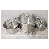 (3) Tools of The Trade Pots w/ Lids