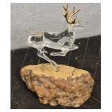 Gold Antler Glass Stag Decor