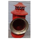 Vintage Red Lantern Candle Holder
