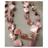 Iridescent Rose Pink Stone Necklace