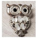 Owl w/ Gemstones Brooch