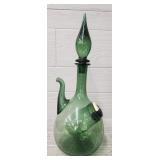 Vintage Italian Green Glass Wine Decanter