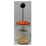 1940s Androck Food & Nut 14oz Glass Jar Chopper
