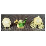 (3) Vintage Enameled Trinket Boxes