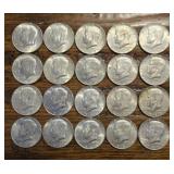 (20) U.S. 40% Silver Kennedy Half Dollars