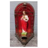 Vintage Sacred Heart Jesus Candle Holder