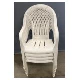 (4) PVC Plastic Lawn Chairs