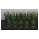 (11) Green Glass Cups