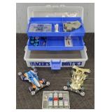 (2) Mini 4WD Racers & Accessories in Case