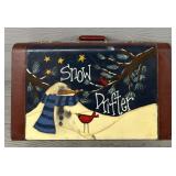 Hand Painted 'Snow Drifter' Vintage Luggage
