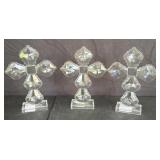 (3) Oleg Cassini Crystal Crosses