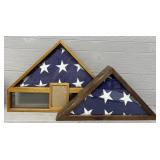 (2) American Flags in Display Cases